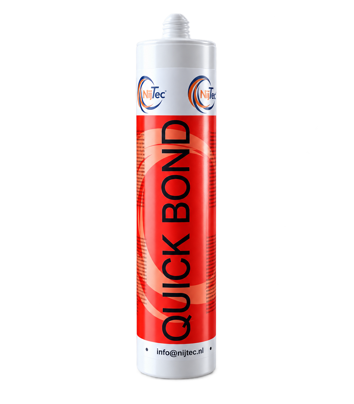 Quickbond koker van Nijtec met witte nozzle en rood label